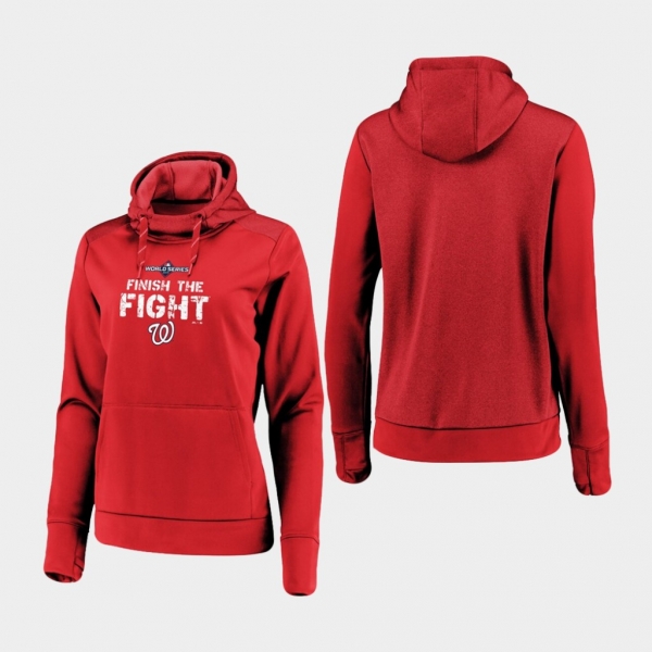 Women's Red Washington Nationals 2019 World Series Bound Authentic Collection Pullover Hoodie