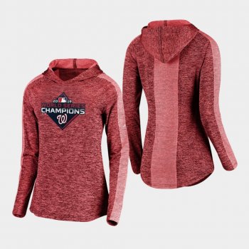 Women's Heather Red Washington Nationals 2019 World Series Champions Logo Lightweight Pullover Hoodie