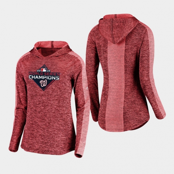 Women's Heather Red Washington Nationals 2019 World Series Champions Logo Lightweight Pullover Hoodie