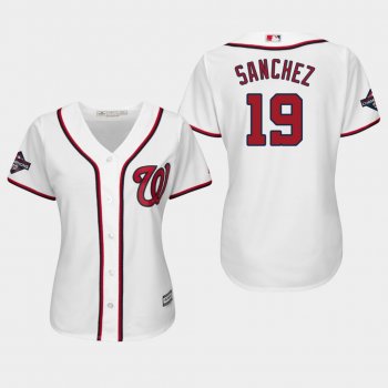 Women's Washington Nationals Anibal Sanchez #19 2019 World Series Champions Cool Base Home White Jersey