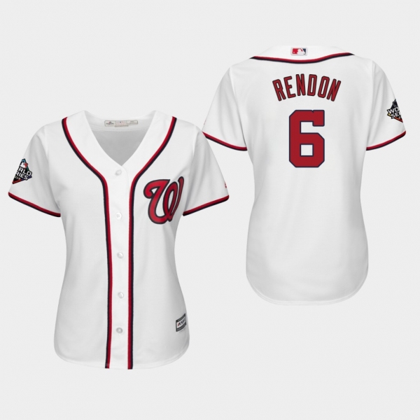 Women's Anthony Rendon #6 White 2019 World Series Bound Washington Nationals Cool Base Official Jersey