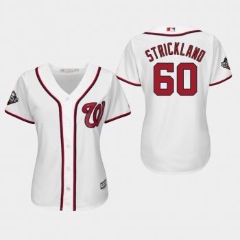 Women's Hunter Strickland #60 White 2019 World Series Bound Washington Nationals Cool Base Official Jersey