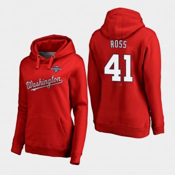 Women's Joe Ross #41 Red Washington Nationals 2019 World Series Champions Pullover Hoodie