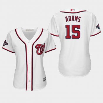 Women's Washington Nationals Matt Adams #15 2019 World Series Champions Cool Base Home White Jersey