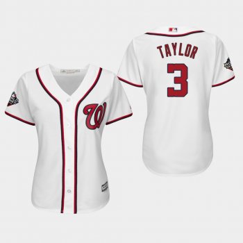 Women's Michael A. Taylor #3 White 2019 World Series Bound Washington Nationals Cool Base Official Jersey