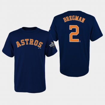 Youth Alex Bregman #2 Navy Houston Astros 2019 World Series Bound Name & Number T-Shirt