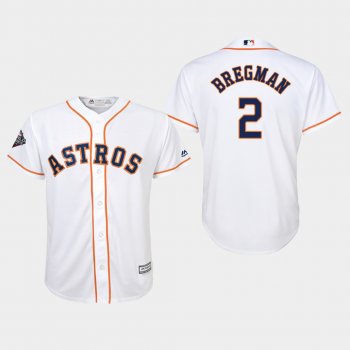 Youth Alex Bregman #2 White 2019 World Series Bound Houston Astros Cool Base Jersey