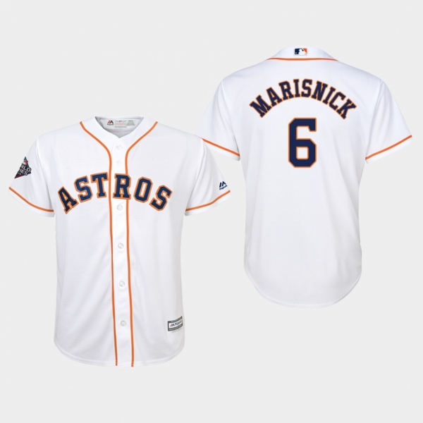 Youth Jake Marisnick #6 White 2019 World Series Bound Houston Astros Cool Base Jersey