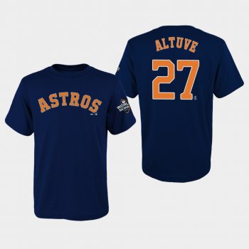 Youth Jose Altuve #27 Navy Houston Astros 2019 World Series Bound Name & Number T-Shirt