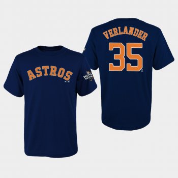 Youth Justin Verlander #35 Navy Houston Astros 2019 World Series Bound Name & Number T-Shirt