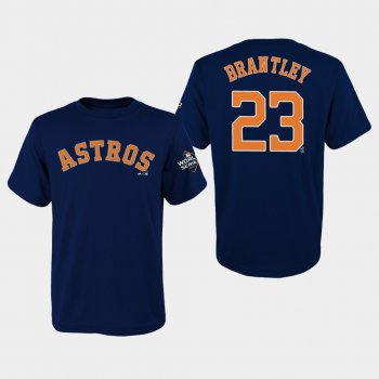 Youth Michael Brantley #23 Navy Houston Astros 2019 World Series Bound Name & Number T-Shirt