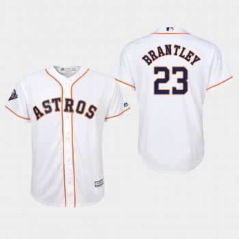 Youth Michael Brantley #23 White 2019 World Series Bound Houston Astros Cool Base Jersey