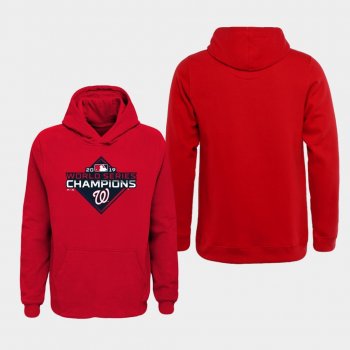 Youth Red Washington Nationals 2019 World Series Champions Logo Pullover Hoodie