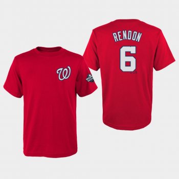 Youth Anthony Rendon #6 Red Washington Nationals 2019 World Series Bound Name & Number T-Shirt