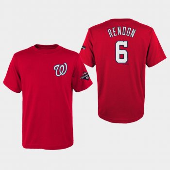 Youth Anthony Rendon #6 Washington Nationals 2019 World Series Champions Name & Number Red T-Shirt