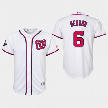 Youth Anthony Rendon #6 White 2019 World Series Bound Washington Nationals Cool Base Jersey