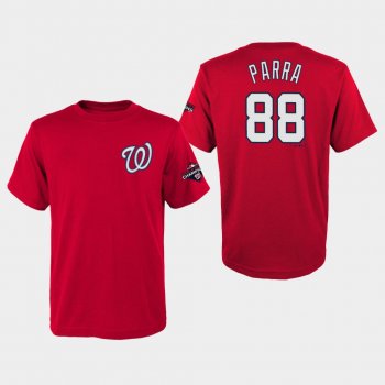 Youth Gerardo Parra #88 Washington Nationals 2019 World Series Champions Name & Number Red T-Shirt