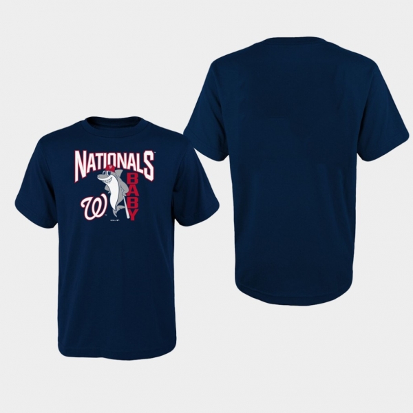 Youth Navy Washington Nationals 2019 World Series Bound Batter Shark T-Shirt