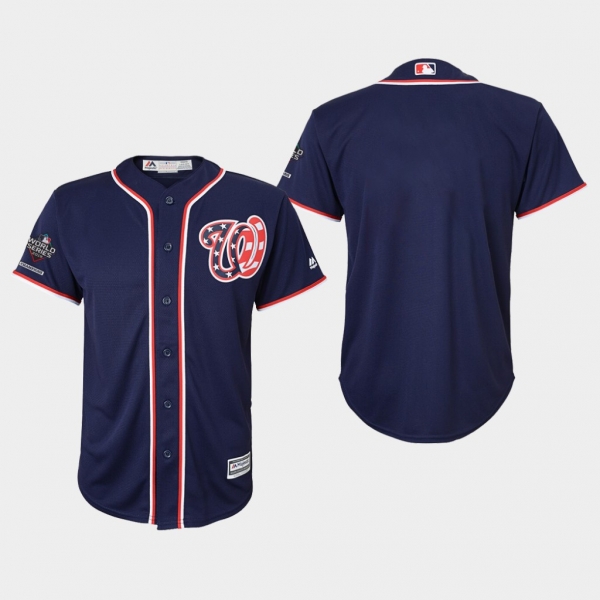 Youth Washington Nationals Navy 2019 World Series Champions Cool Base Jersey