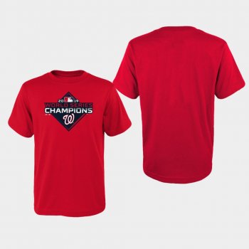 Youth Red Washington Nationals 2019 World Series Champions Logo T-Shirt