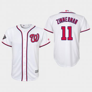 Youth Ryan Zimmerman #11 White 2019 World Series Bound Washington Nationals Cool Base Jersey