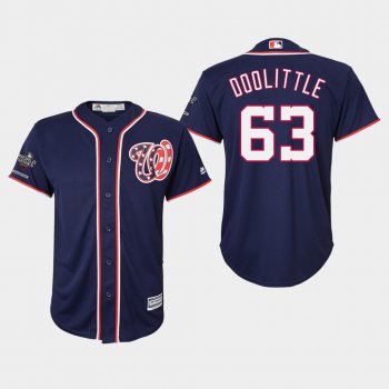 Youth Washington Nationals Sean Doolittle #63 2019 World Series Champions Cool Base Navy Jersey