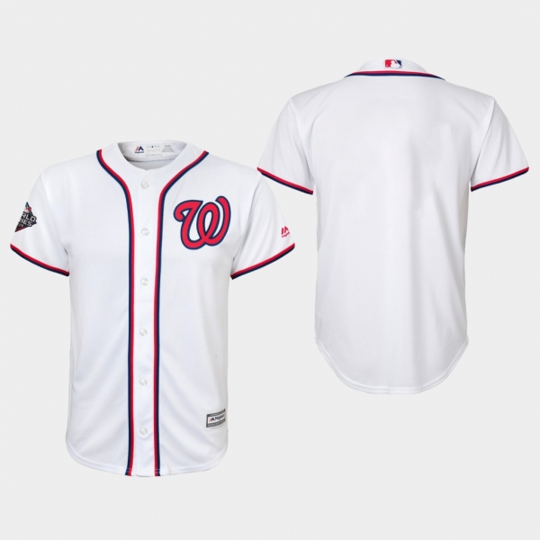 Youth Washington Nationals 2019 World Series Bound White Cool Base Jersey