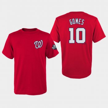 Youth Yan Gomes #10 Red Washington Nationals 2019 World Series Bound Name & Number T-Shirt