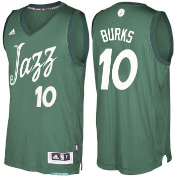 Utah Jazz Alec Burks Green 2016-17 Christmas Day Jersey