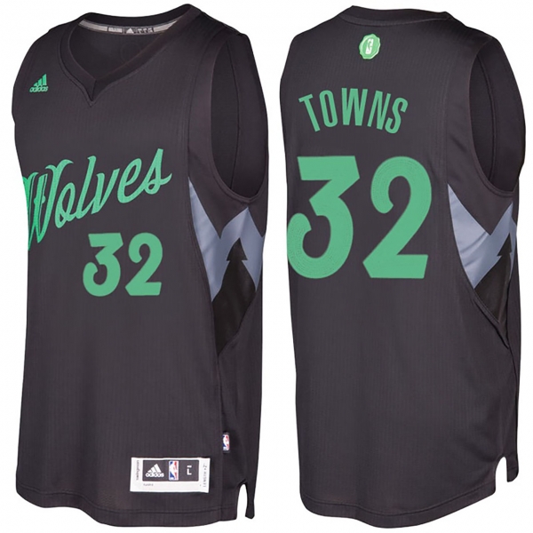 Minnesota Timberwolves Karl-Anthony Towns Black 2016-17 Christmas Day Jersey