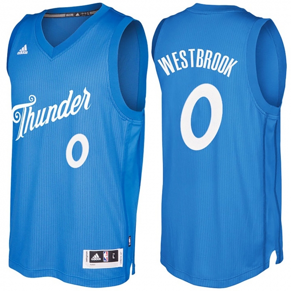 Oklahoma City Thunder Russell Westbrook Blue 2016-17 Christmas Day Jersey