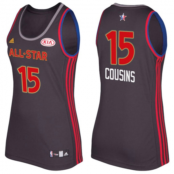 Women's 2017 All-Star DeMarcus Cousins #15 Kings Charcoal Western Conference Jersey