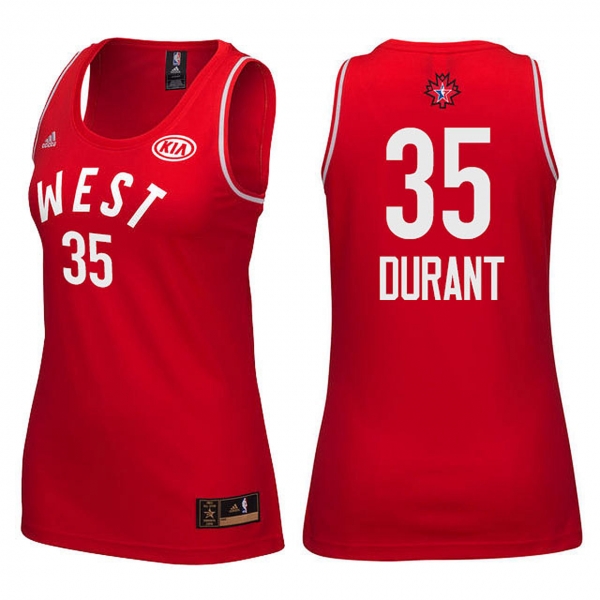 Women's Kevin Durant #35 2016 All-Star Red Jersey