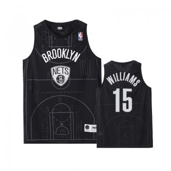 Brooklyn Nets Alan Williams #15 Black Basketball Court Collection Jersey