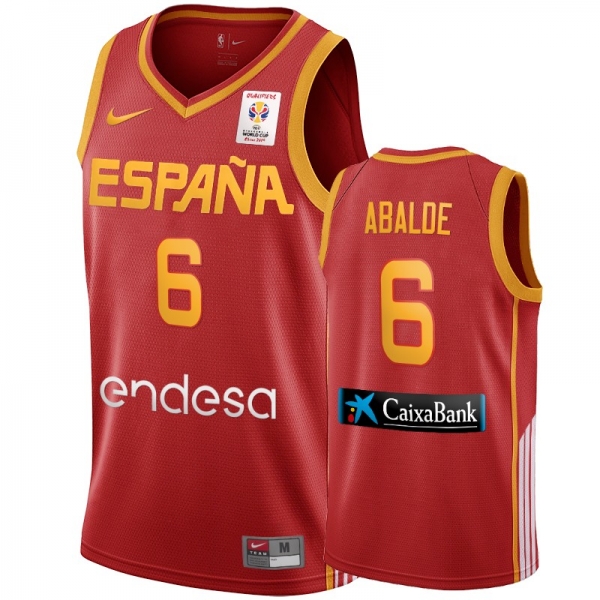 Spain Team #6 Alberto Abalde FIBA Basketball World Cup Jersey