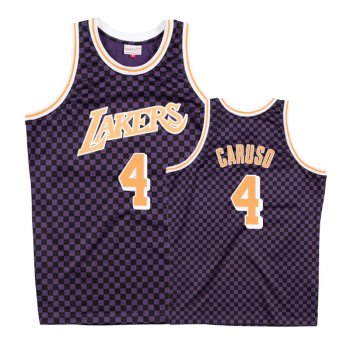 Los Angeles Lakers #4 Alex Caruso Checkerboard Jersey