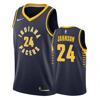 Indiana Pacers Alize Johnson #24 Navy Icon Jersey