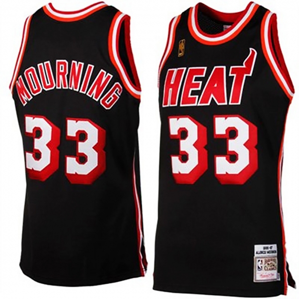 Alonzo Mourning Miami Heat #33 Throwback Black Jersey