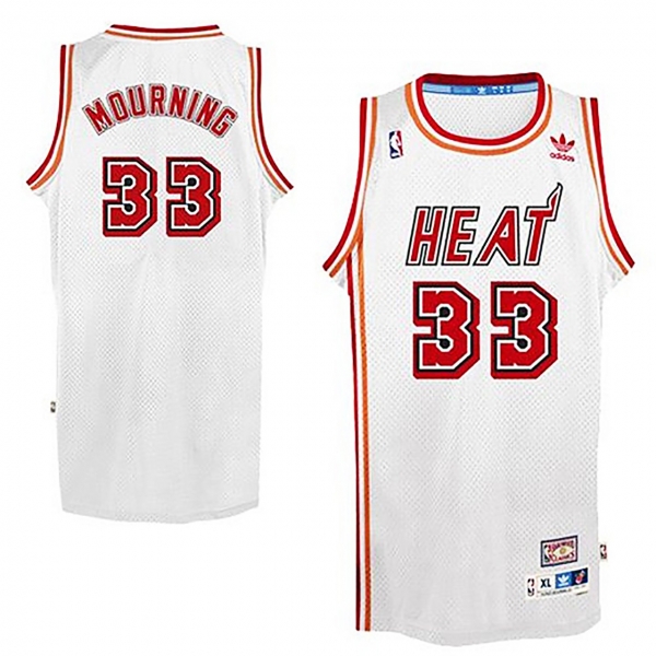 Miami Heat #33 Alonzo Mourning Hardwood Classics Jersey