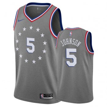 Philadelphia 76ers Amir Johnson #5 Gray 2018-19 City Edition Jersey