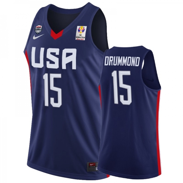 USA Team #15 Andre Drummond FIBA Basketball World Cup Jersey