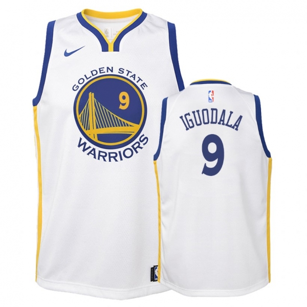 Youth Golden State Warriors Andre Iguodala #9 White Association Edition Jersey