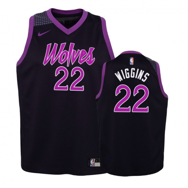 Youth Minnesota Timberwolves Andrew Wiggins #22 Purple City Jersey