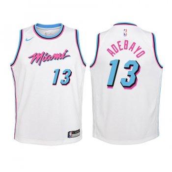 Youth Miami Heat Bam Adebayo #13 White City Edition Jersey