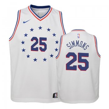 Youth Philadelphia 76ers #25 Ben Simmons Earned Jersey