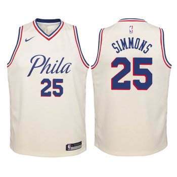 Youth Philadelphia 76ers #25 Ben Simmons City Jersey