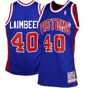 Detroit Pistons #40 Bill Laimbeer Hardwood Classics Jersey