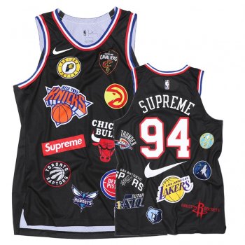 Black Supreme x Nike x NBA Collaborate Basketball Jersey