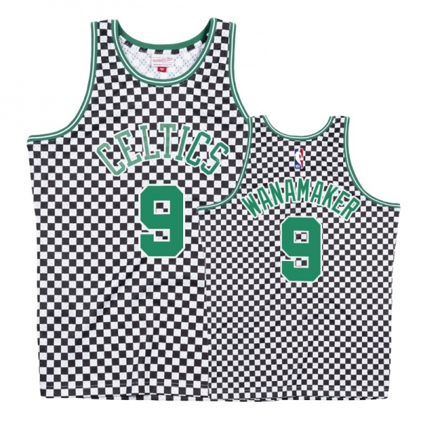 Boston Celtics Bradley Wanamaker #9 White Checkerboard Jersey