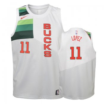 Youth Milwaukee Bucks #11 Brook Lopez Earned Jersey